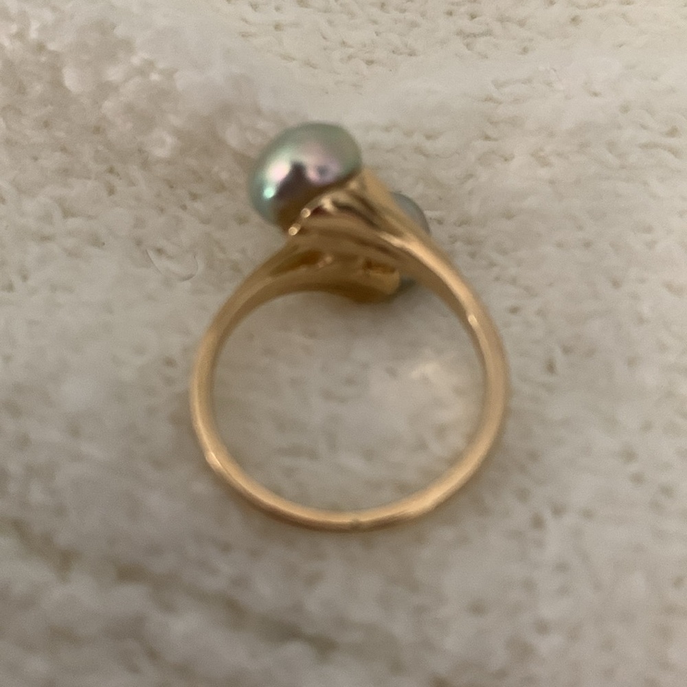 14kt gold Tihitian pearl ring sz 6 - Picture 5 of 6